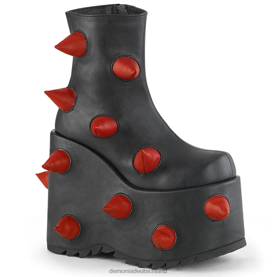 schwarz-rotes veganes Leder 6JXLH1348 Demonia slay-77