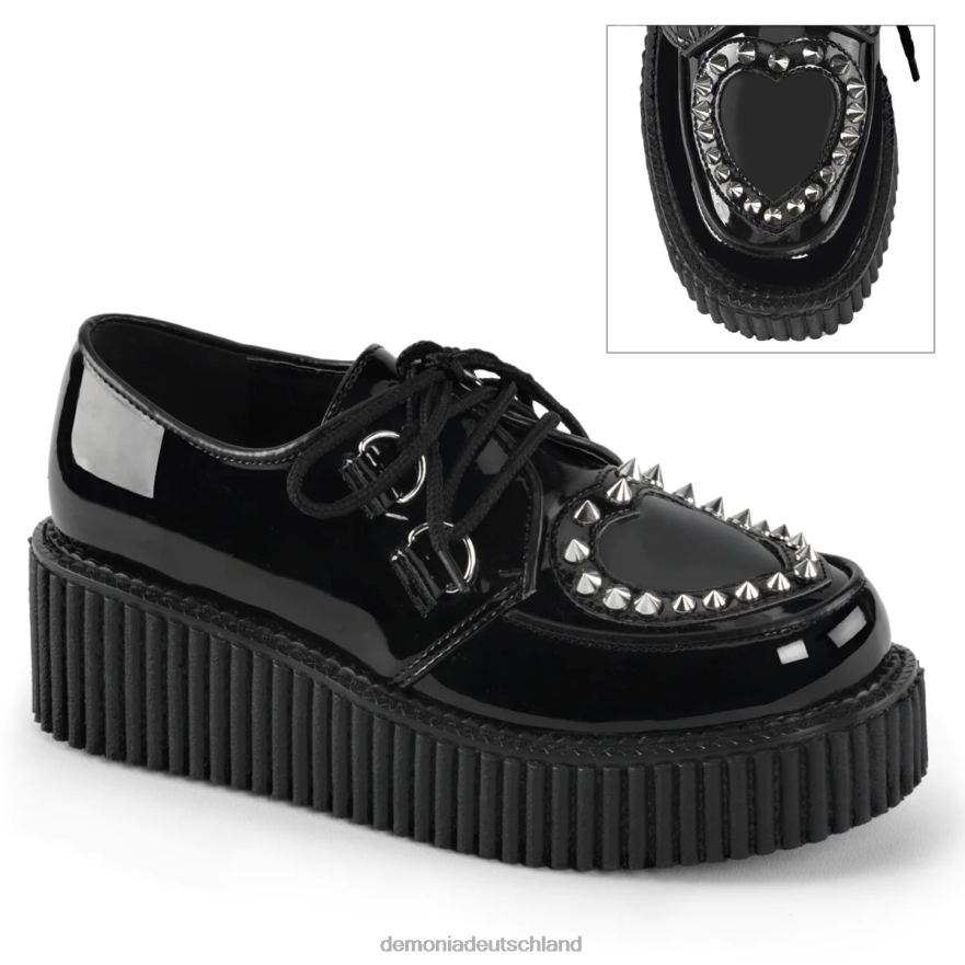 schwarzes Lackleder 6JXLH1024 Demonia Creeper-108