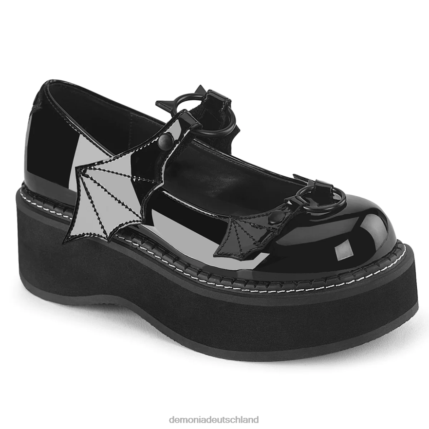 schwarzes Lackleder 6JXLH1131 Demonia Emily-23