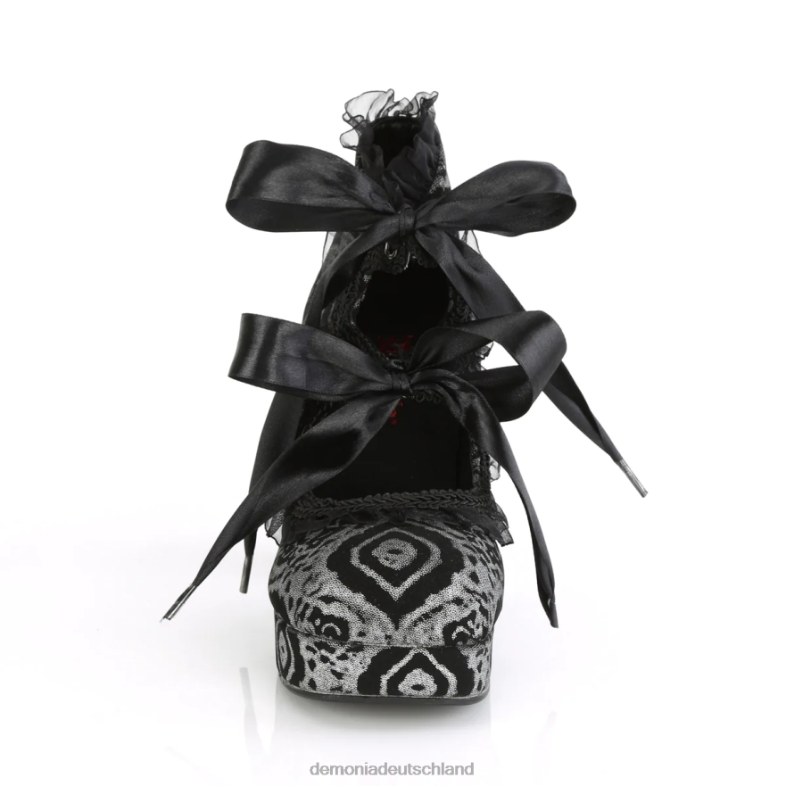 schwarz-silbernes Nubuklederimitat 6JXLH422 Demonia gothika-53