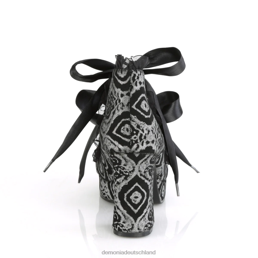 schwarz-silbernes Nubuklederimitat 6JXLH422 Demonia gothika-53