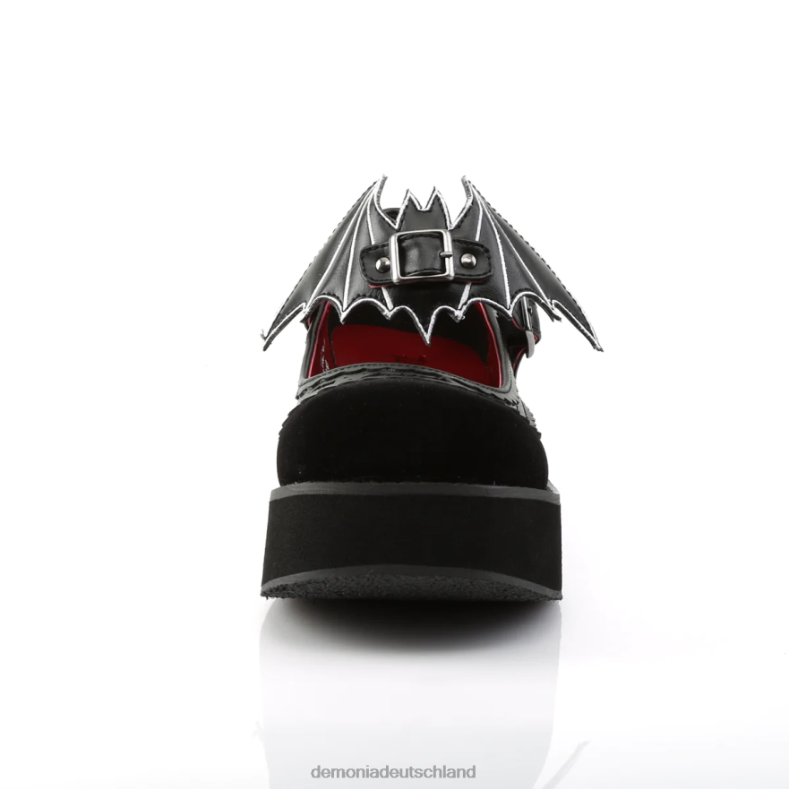schwarzer veganer Leder-Samt 6JXLH469 Demonia Sprite-09
