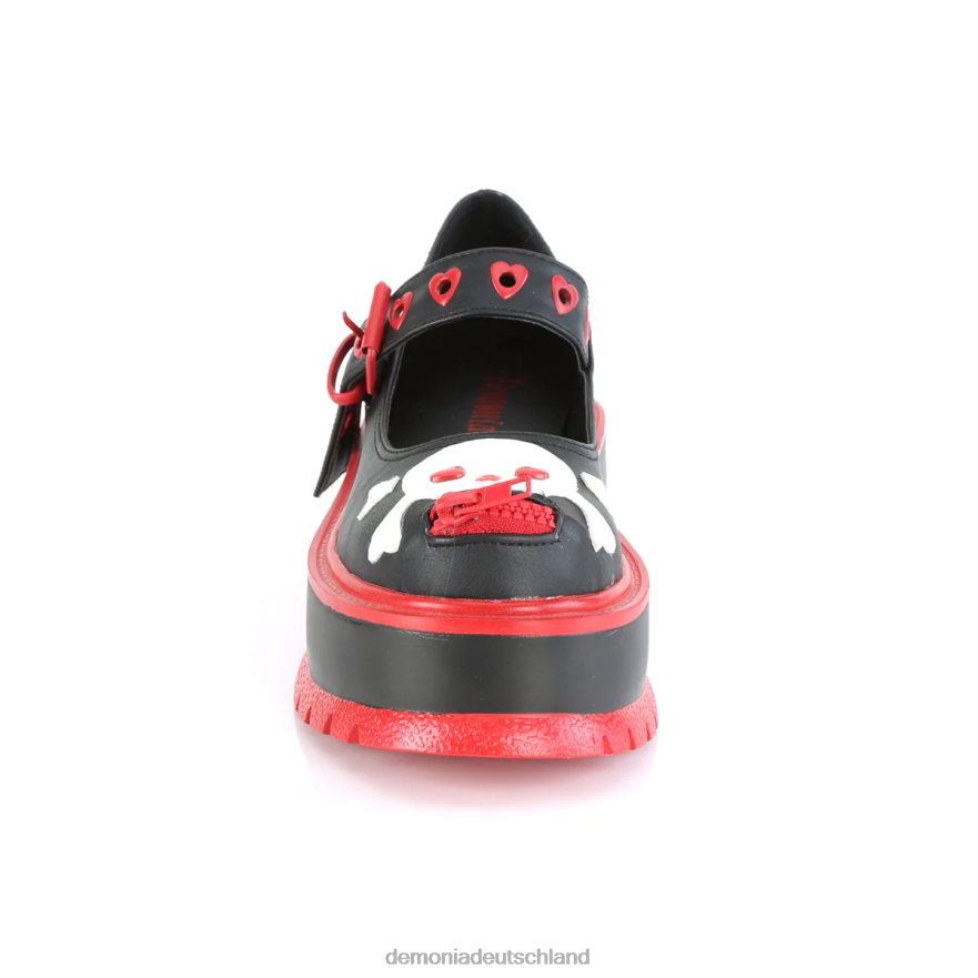 schwarzes veganes Leder 6JXLH453 Demonia Faulpelz-27