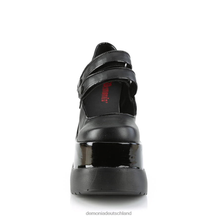 schwarzes veganes Leder-Lack 6JXLH477 Demonia Leere-37