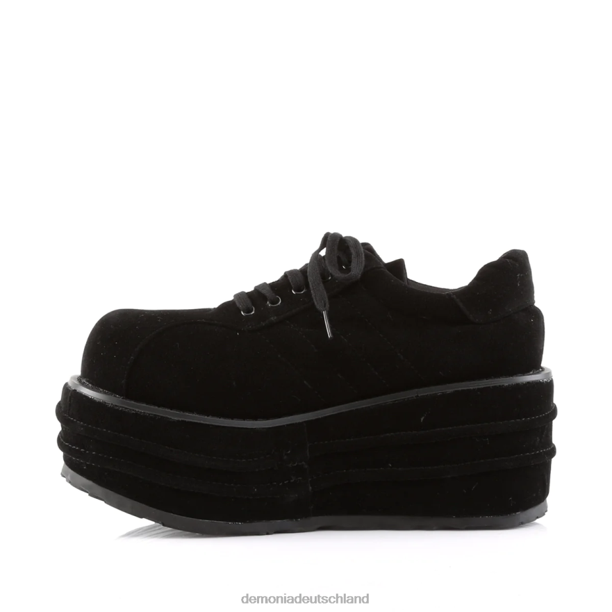 schwarzes veganes Wildleder 6JXLH472 Demonia Tempo-08