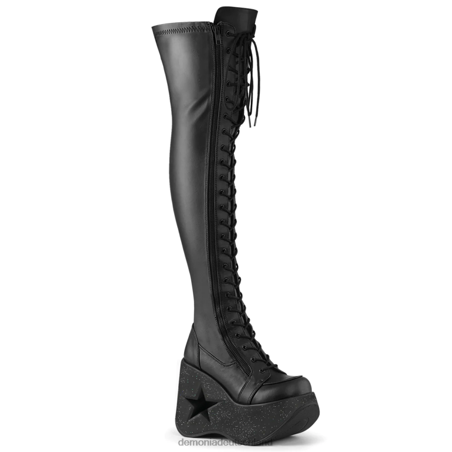 schwarzes str veganes leder