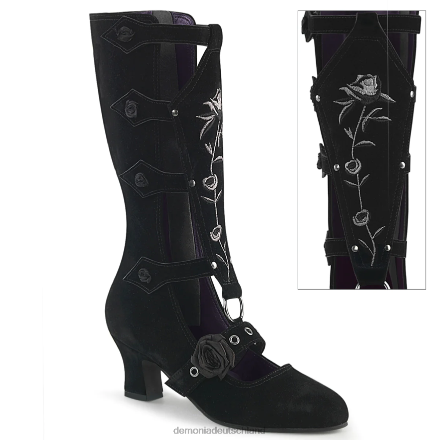 schwarzes veganes Wildleder 6JXLH363 Demonia whimsy-118