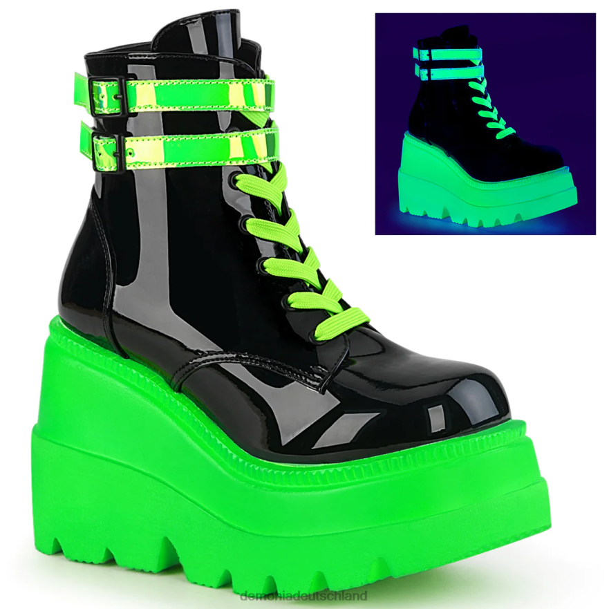 schwarzes lack-uv-neongrün