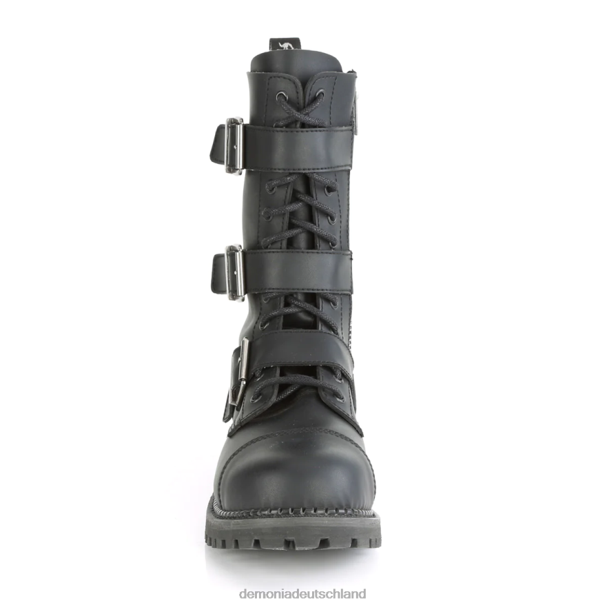 schwarzes veganes Leder 6JXLH120 Demonia riot-12bk