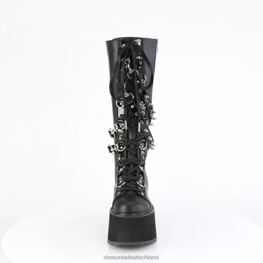 schwarzes veganes Leder 6JXLH69 Demonia verdammt-220