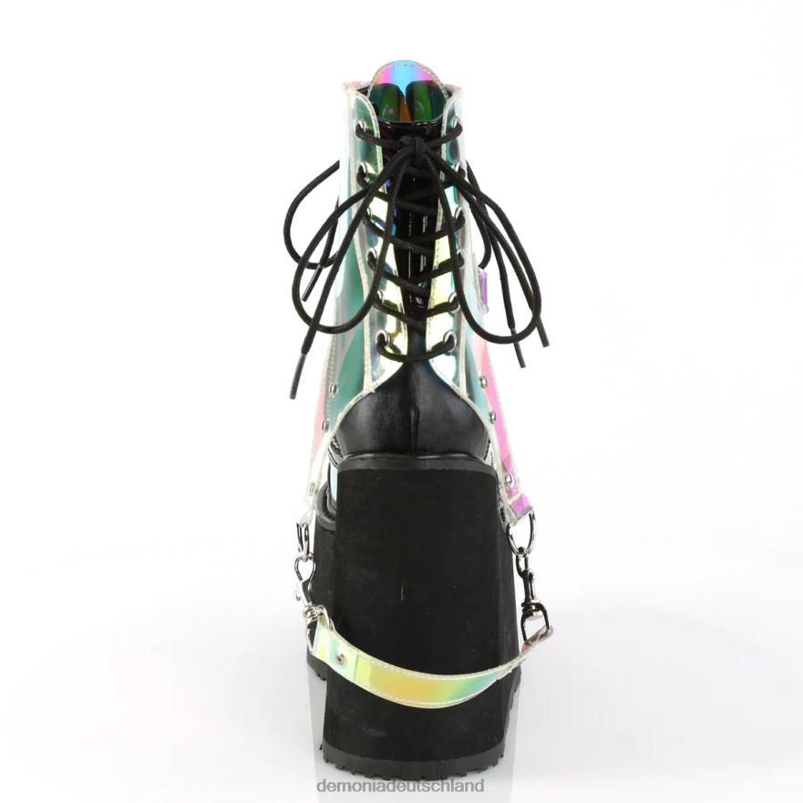 schwarzes veganes Leder-Lack-Magic-Spiegel-Kunstleder 6JXLH185 Demonia Schaukel-115