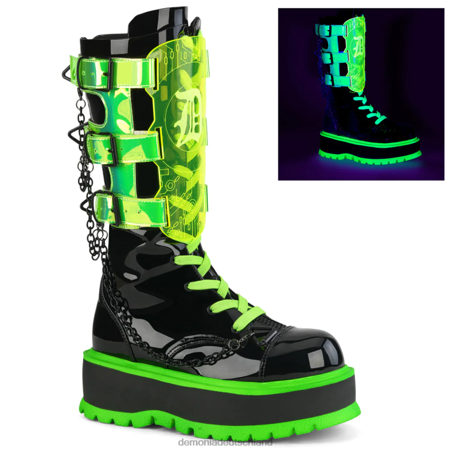 schwarzes lack-uv-neongrün