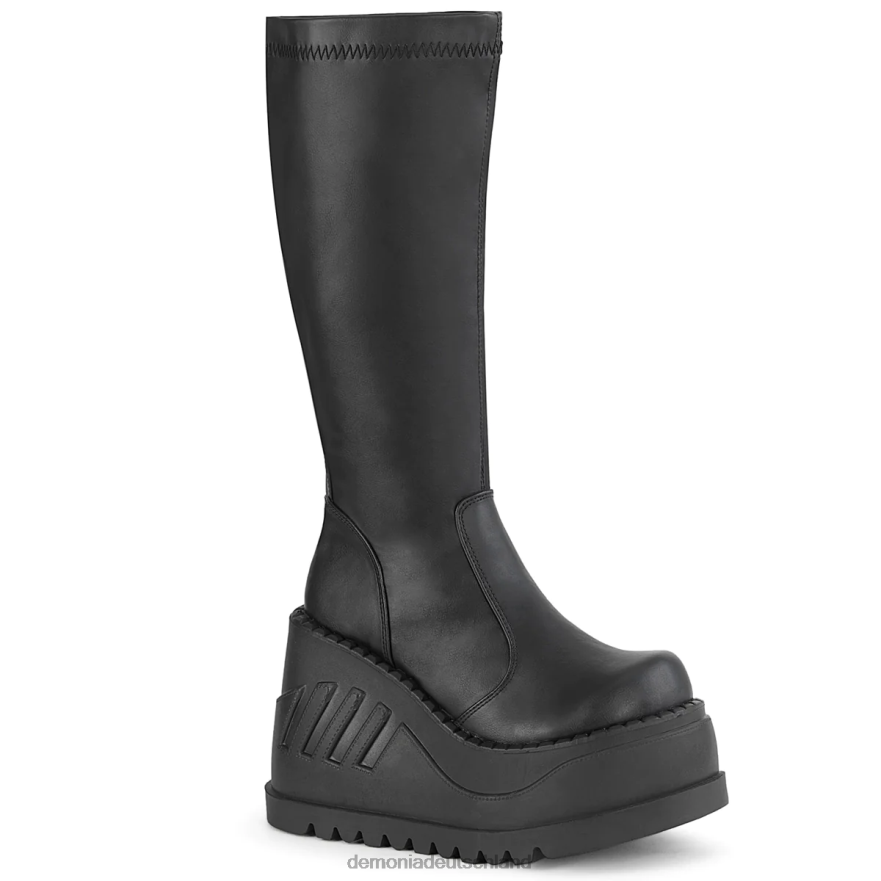 schwarzes stretch-veganleder