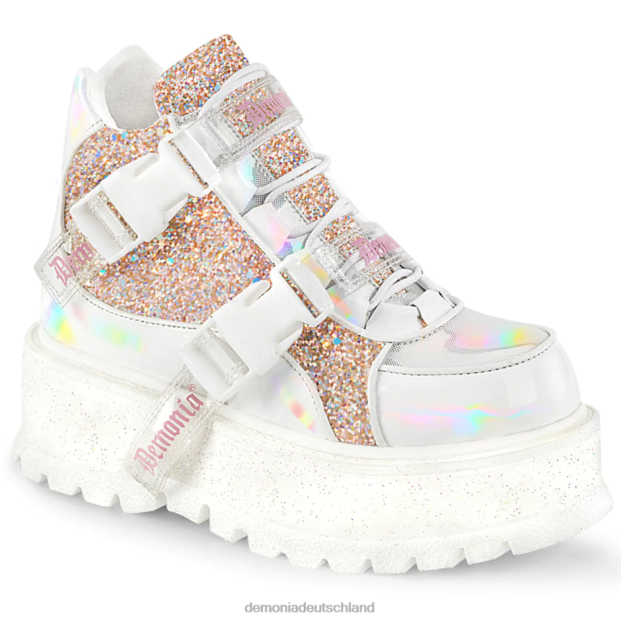 weißer holografischer lack-babyrosa-multi-glitzer
