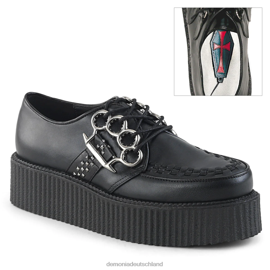 schwarzes veganes Leder 6JXLH899 Demonia V-Creeper-516