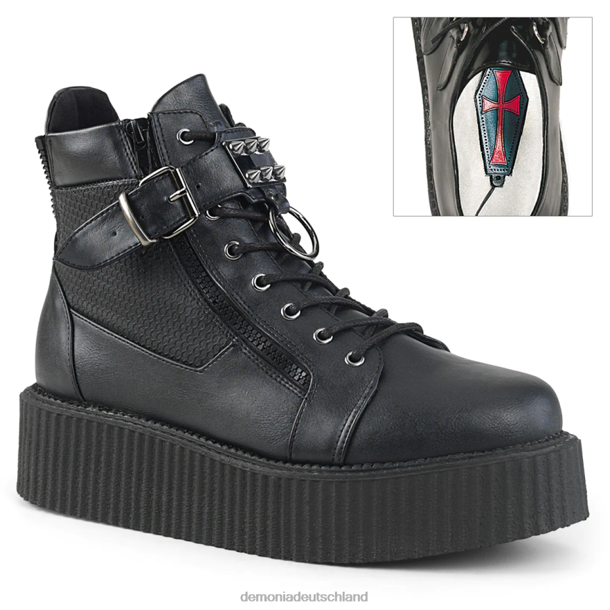 schwarzes veganes Leder 6JXLH901 Demonia v-creeper-566