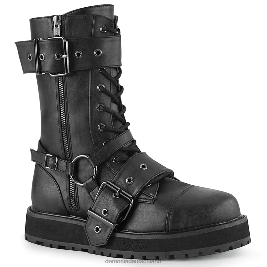 schwarzes veganes Leder 6JXLH903 Demonia Tapferkeit-220